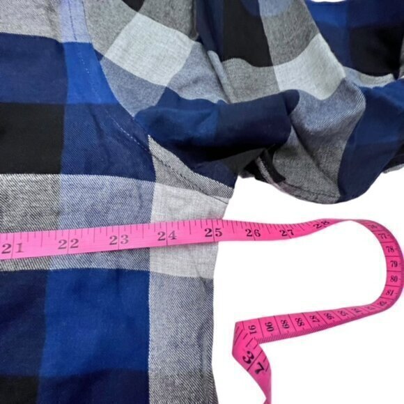 Express Shirt Mens Extra Large Blue Plaid Blue Snap Western Cowboy Long Sleeve - Picture 8 of 11